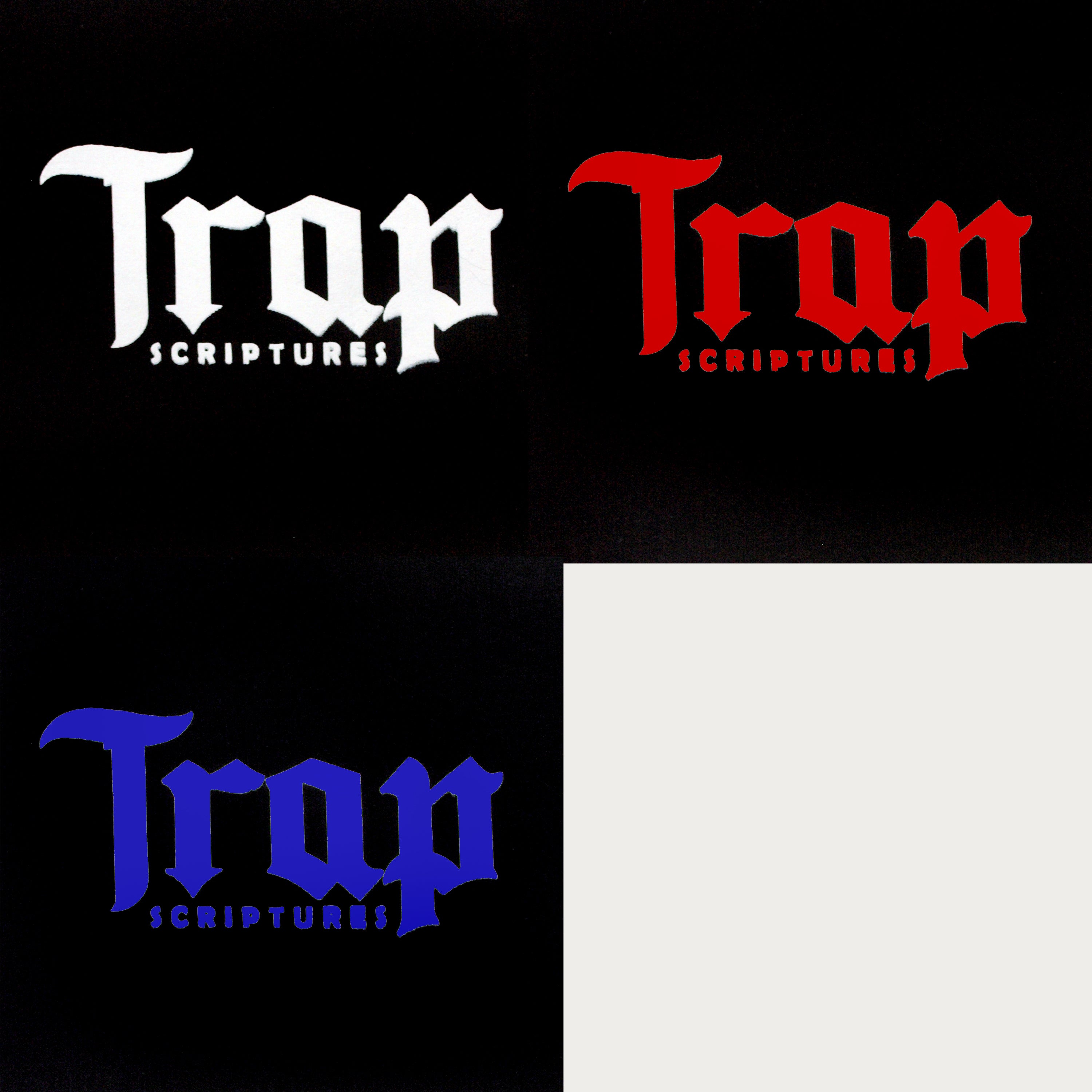 Black and White Trap Scripture Hoodie With Color Option