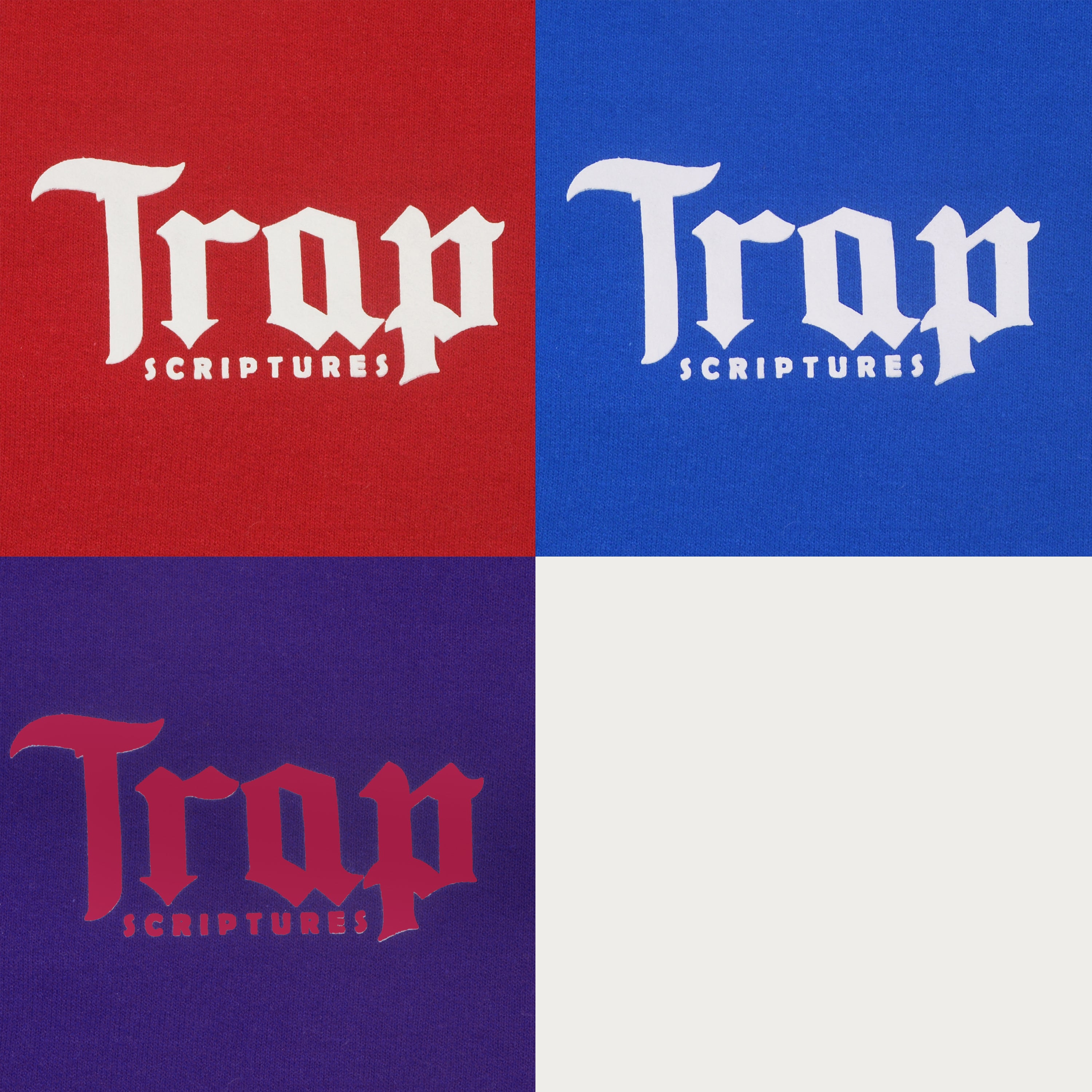 Royal Blue and White Trap Scriptures Mens Hoodie With Color Options