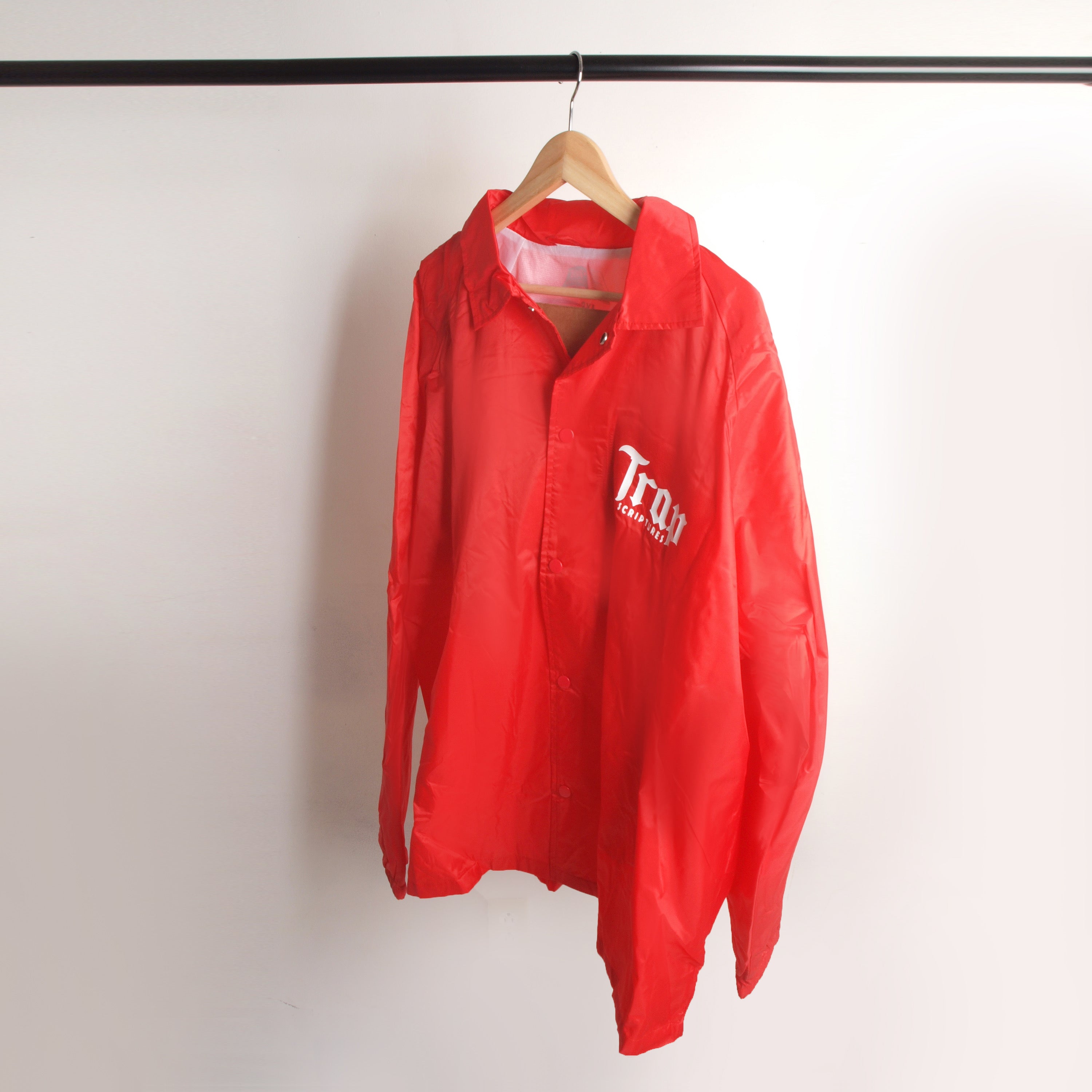 Red Trap Scriptures Baseball Jacket