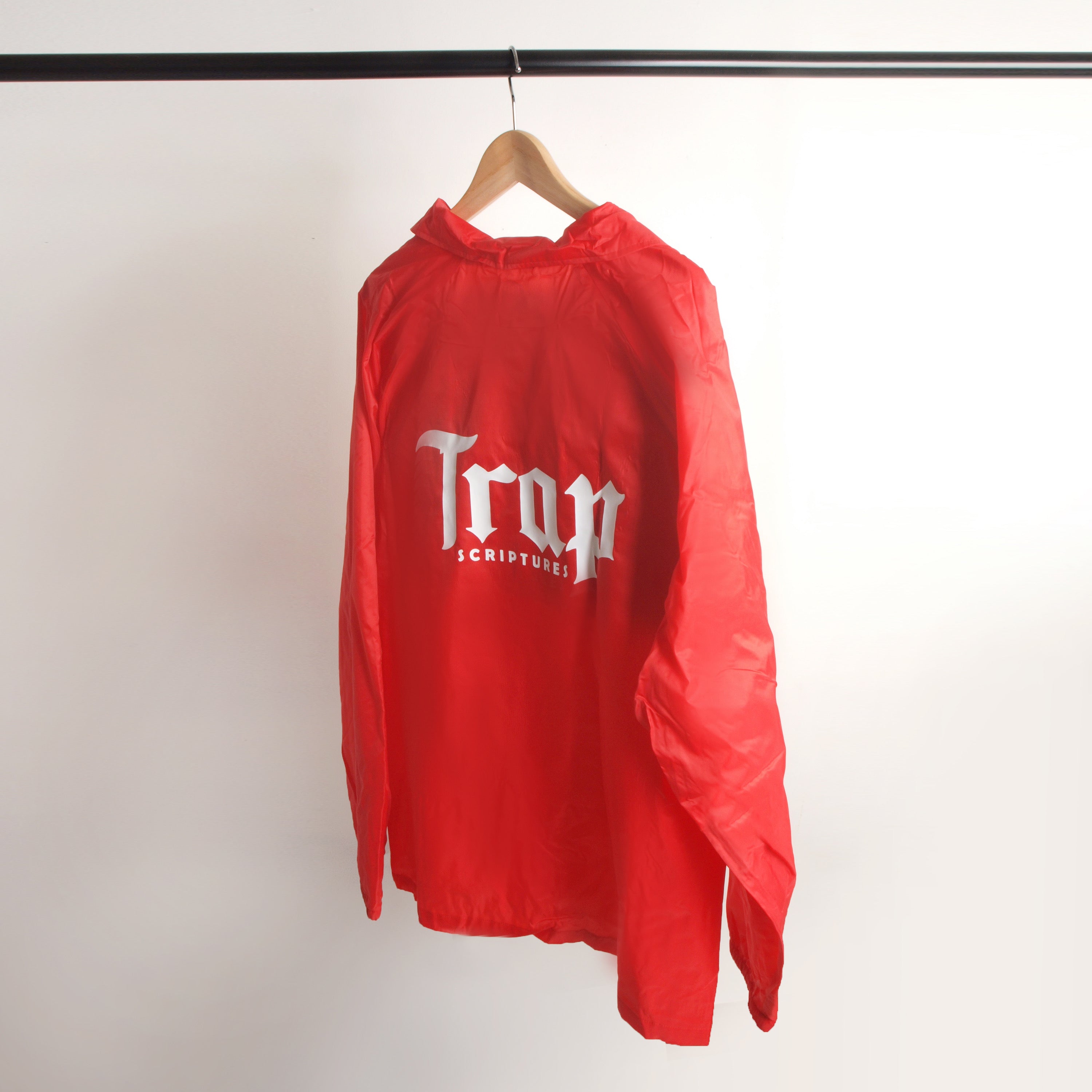 Red Trap Scriptures Baseball Jacket